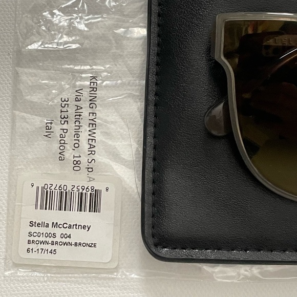 Stella McCartney SCO100S 004 BROWN BRONZE 61 star studded mirrored oversized